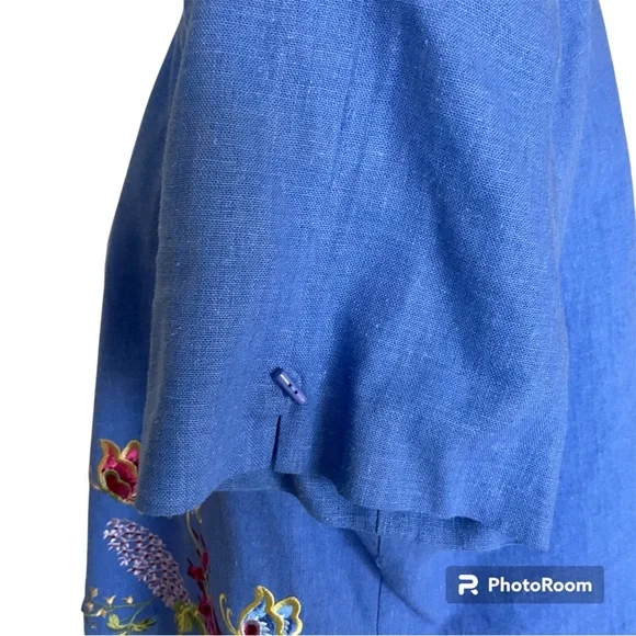 Vintage Y2K Embroidered Maxi Dress with Short Sleeve Mandarin Collar Jacket 8 - Picture 12 of 16